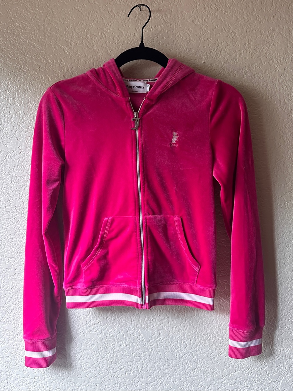 Juicy Coutur Hot Pink Velour Zip Hoodie